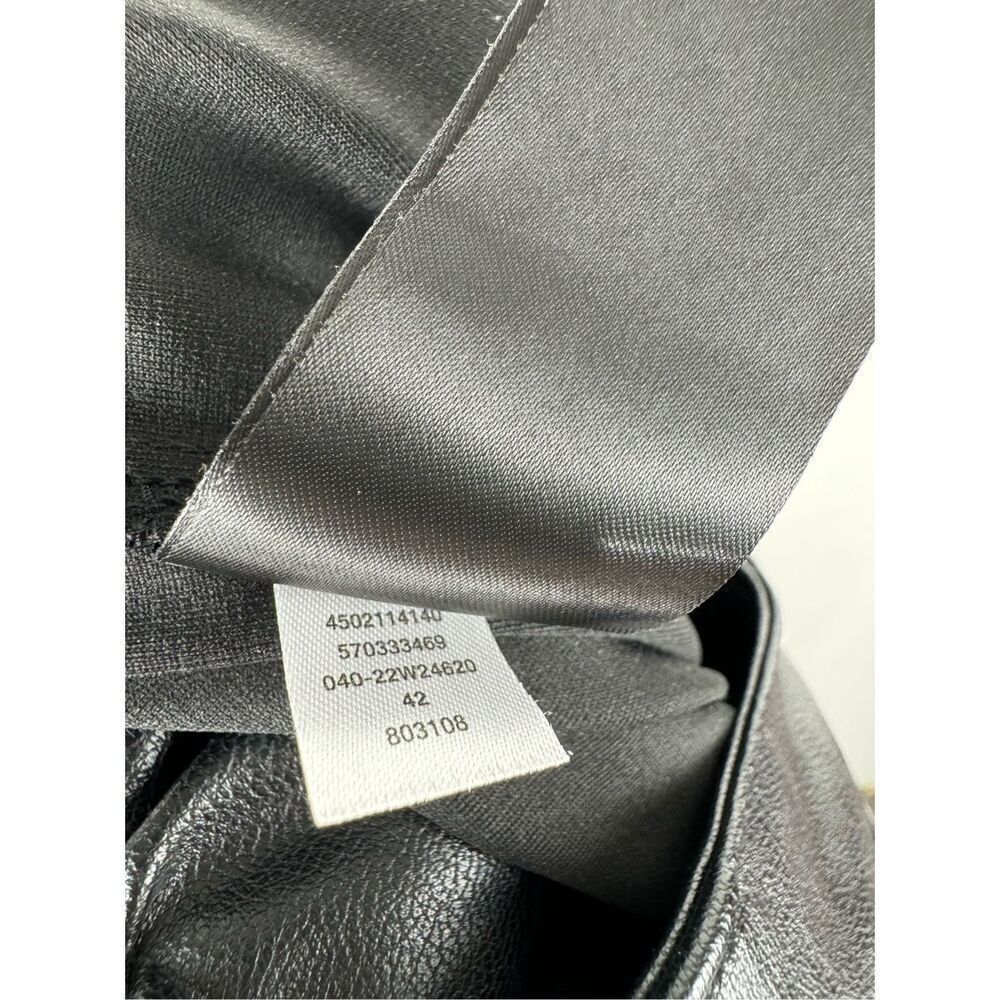 White House Black Market Women's Faux Leather Tapered Ankle Pants Black Size 6 - Picture 7 of 9